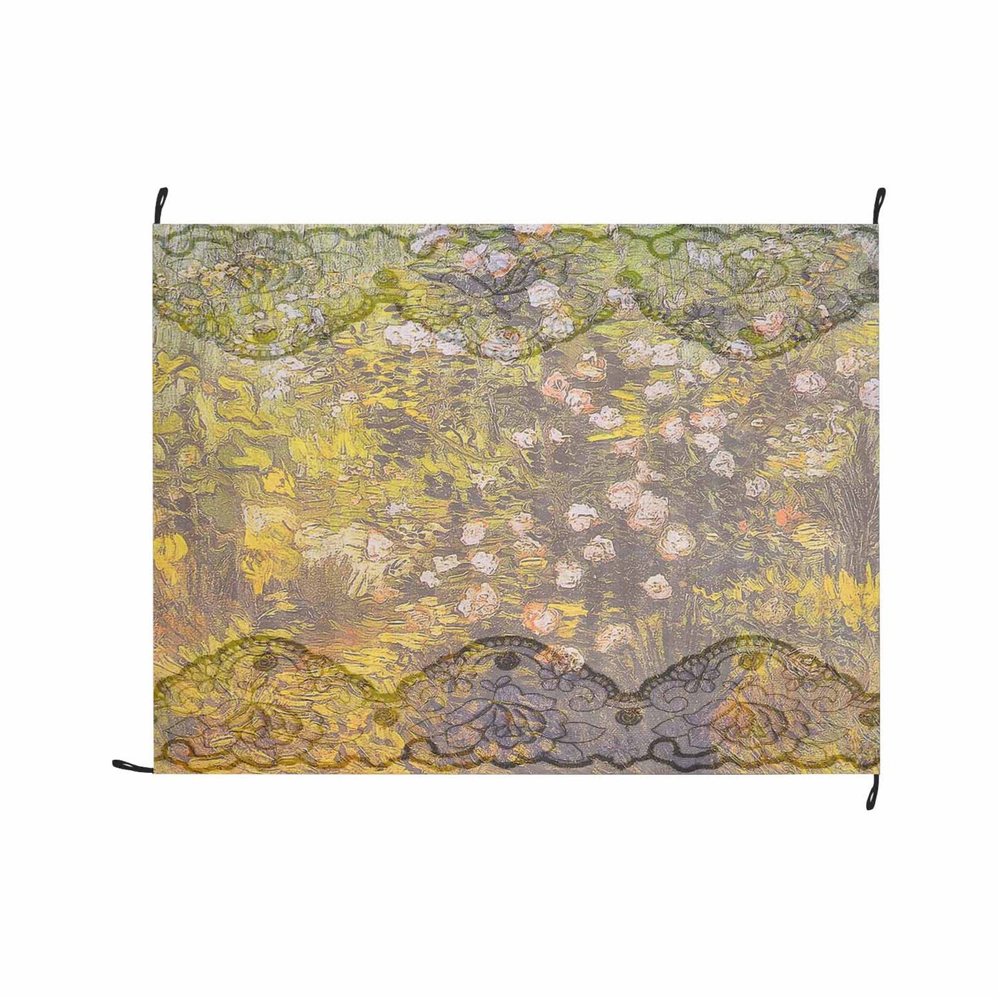 Vintage Floral waterproof picnic mat, 69 x 55in, Design 05x