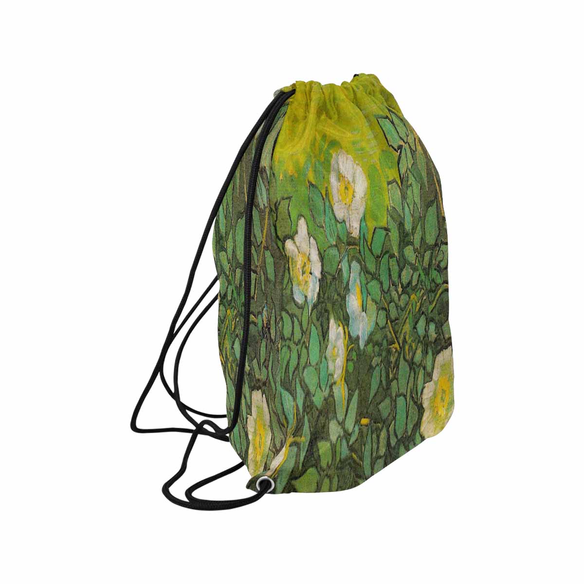 Vintage Floral print, DRAWSTRING BAG, LARGE, Design 01